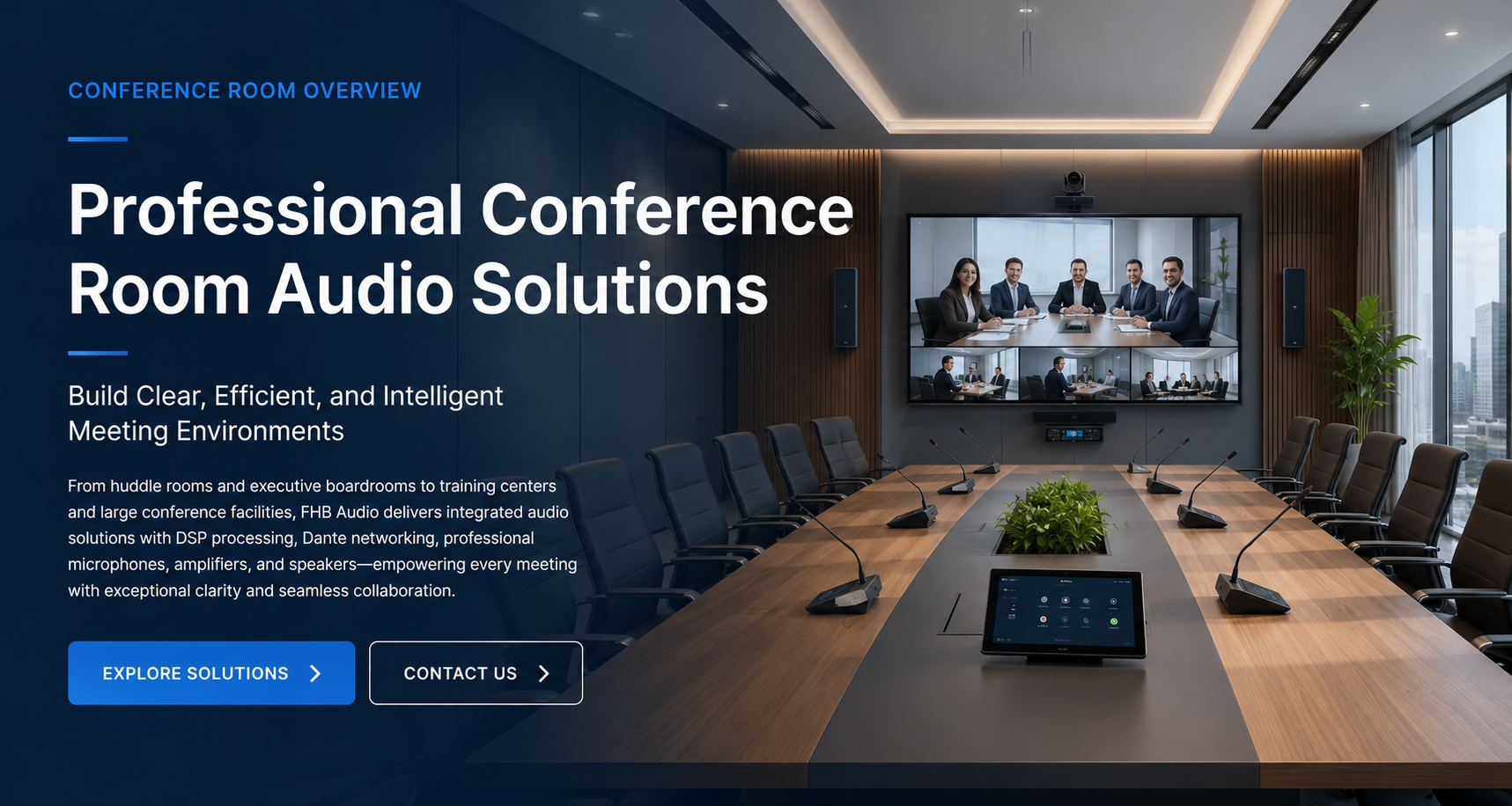 Soluciones de audio profesionales para salas de conferencias