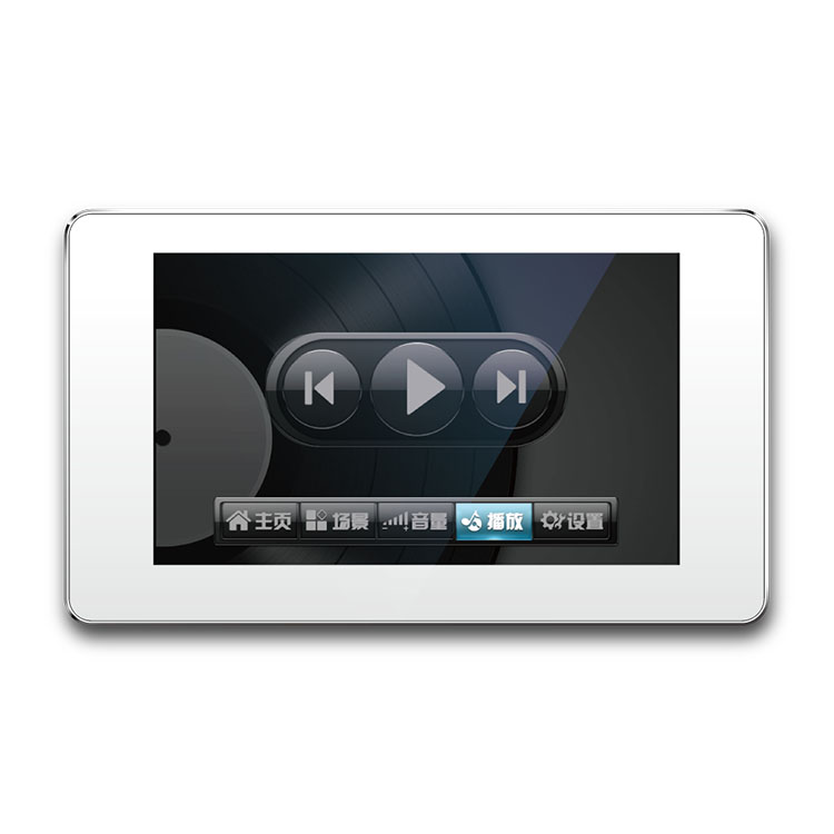 Placa de pared de control de volumen de red de pantalla táctil de 5 pulgadas LCD