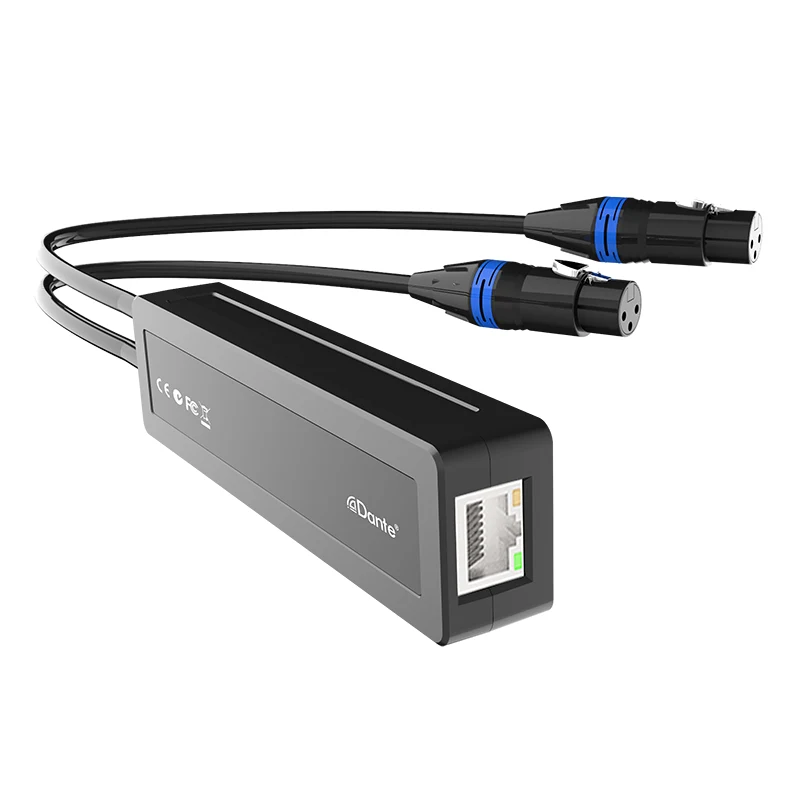 Interfaz de adaptador de entrada analógica Dante 2 Ch