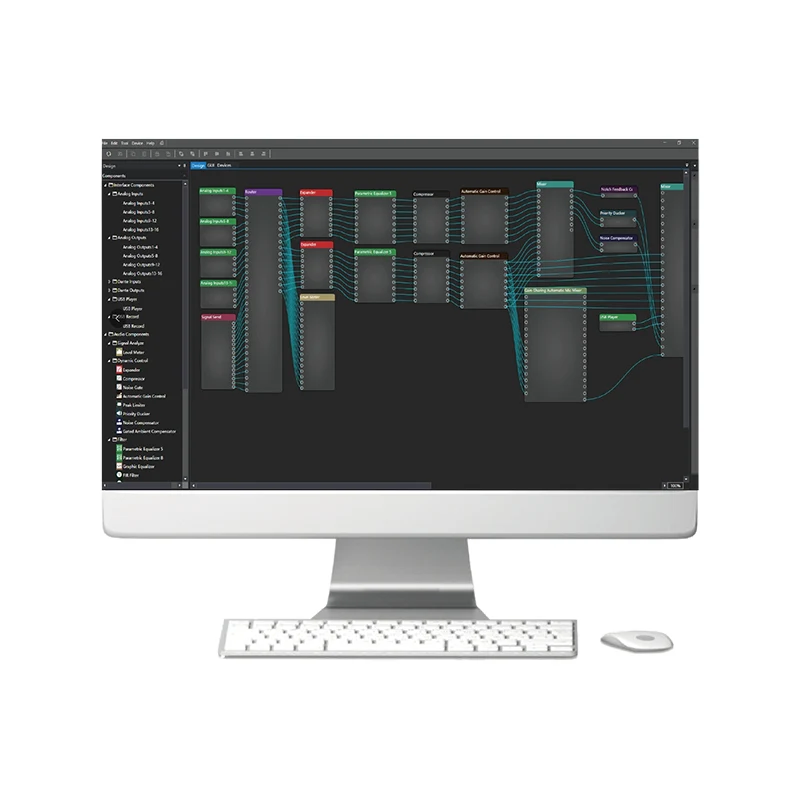 Procesador de audio en red DSP de arquitectura abierta Dante 64 en 64 salidas